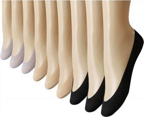 img 4 attached to Pack Of 9 Women'S Ultra-Low No Show Liner Socks For Flats And High Heels By Caudblor