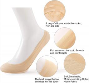 img 2 attached to Pack Of 9 Women'S Ultra-Low No Show Liner Socks For Flats And High Heels By Caudblor