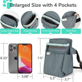 img 1 attached to 🐶 DoggyDobby Dog Training Treat Pouch with Magnetic Closure – Quick-Reward, Large Phone Compatibility, Poop Bag Dispenser, Long Waist Belt – Pet Walking Fanny Pack for Carrying Kibble Food, Snack, and Small Toys