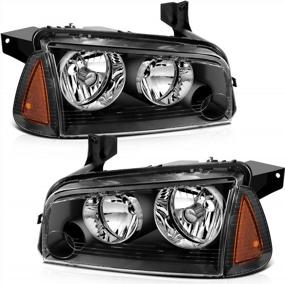 img 4 attached to 2006-2010 Dodge Charger Headlight Assembly Replacement - Black Housing, Amber Reflector & Clear Lens