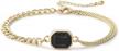 dainty hokemp gold chain bracelet for women and girls - adjustable with birthstone link, fashionable 14k gold plated jewelry. logo