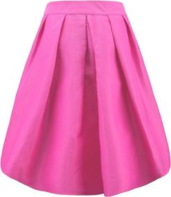 img 2 attached to Waisted Pleated Small Women's Clothing Skirts by FACE
