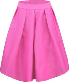 img 3 attached to Waisted Pleated Small Women's Clothing Skirts by FACE