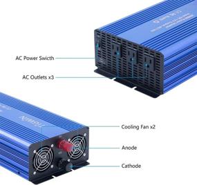 img 2 attached to 💡 3000W Power Inverter - 3000Watts Modified Sine Wave Inverter for Home, Car, RV – AC Outlet Converter, DC 12V to AC 110V Output (Blue)