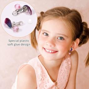 img 2 attached to Get Your Little Princess Dressed Up With Lorfancy'S Adorable Clip-On Earrings: 20 Pairs Of Unicorn, Butterfly, And More!