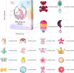 img 3 attached to Get Your Little Princess Dressed Up With Lorfancy'S Adorable Clip-On Earrings: 20 Pairs Of Unicorn, Butterfly, And More!