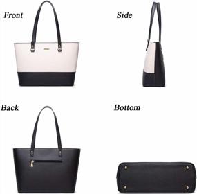 img 3 attached to Stylish 4-Piece Set Of Women'S Fashion Handbags: Tote, Shoulder Bag, Top Handle Satchel, And Purse