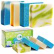 delightful 360feel soap bars gift set - handmade natural & organic soaps with aloe vera, cotton blossom, and spring scrub scents - perfect anniversary or wedding gift - 4 soaps in gift-ready box! logo