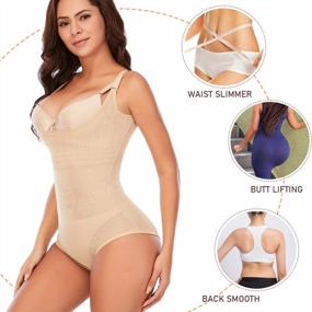 img 1 attached to Women'S Seamless Thong Shapewear Bodysuit For Tummy Control And Slimming Girdle