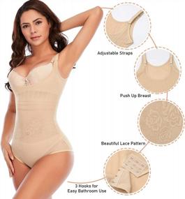 img 2 attached to Women'S Seamless Thong Shapewear Bodysuit For Tummy Control And Slimming Girdle