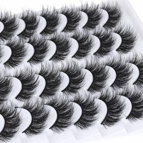 img 1 attached to Newcally Eyelashes False Lashes Natural 6D Fluffy Faux Mink Eye Lashes Wispy Strip Volume Fake Eye Lashes Soft Curly Reusable 14 Pairs Lashes Multipack -6D04