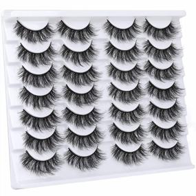 img 2 attached to Newcally Eyelashes False Lashes Natural 6D Fluffy Faux Mink Eye Lashes Wispy Strip Volume Fake Eye Lashes Soft Curly Reusable 14 Pairs Lashes Multipack -6D04