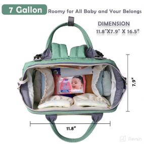 img 3 attached to 🎒 Waterproof Diaper Bag Backpack - Nanrui 25L Roomy Baby Backpack for Girl and Boy with 2 Stroller Straps in Green