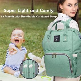 img 2 attached to 🎒 Waterproof Diaper Bag Backpack - Nanrui 25L Roomy Baby Backpack for Girl and Boy with 2 Stroller Straps in Green