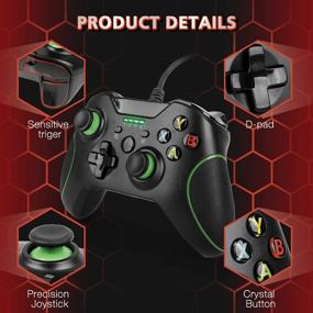 img 1 attached to Enhance Your Gaming Experience With Xbox One Wired Controller Gamepad With Dual-Vibration Turbo And Trigger Buttons