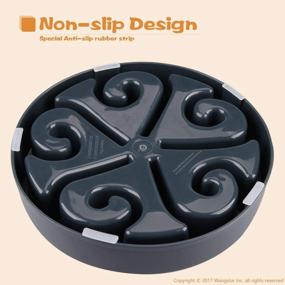img 1 attached to Wangstar Slow Feeding Pet Bowl - Bloat Stop Puzzle Bowl For Both Dogs And Cats - Anti-Skid Design With Fun Maze Feeder (Grey, 8''X1.9'')