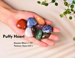 img 2 attached to AMOYSTONE 20 Pcs Puffy Heart Healing Crystal Pocket Stones 30 Mm Assorted Rock Collection Making Mixed