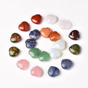 img 4 attached to AMOYSTONE 20 Pcs Puffy Heart Healing Crystal Pocket Stones 30 Mm Assorted Rock Collection Making Mixed