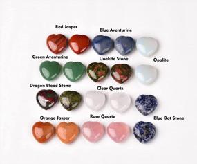 img 1 attached to AMOYSTONE 20 Pcs Puffy Heart Healing Crystal Pocket Stones 30 Mm Assorted Rock Collection Making Mixed