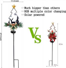 img 3 attached to Make Your Yard Merry With MAGGIFT Solar Stake Lights - 47.5 Inch Large Xmas Decorations With Multicolor LED Lights!