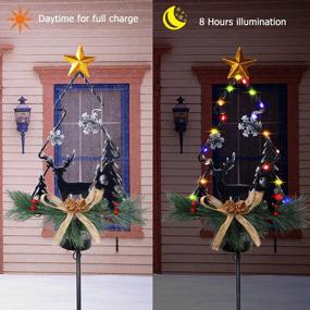 img 2 attached to Сделайте свой двор веселым с солнечными огнями MAGGIFT - 47,5-дюймовые большие рождественские украшения с многоцветными светодиодными огнями!