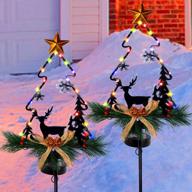 сделайте свой двор веселым с солнечными огнями maggift - 47,5-дюймовые большие рождественские украшения с многоцветными светодиодными огнями! логотип