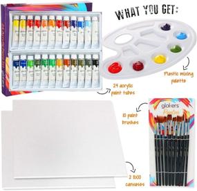 img 3 attached to Glokers Premium Watercolor Paint Set Bundle With Canson XL Watercolor Pad + 24 Paint Tubes/Colors + 10 Professional Paintbrushes - Painting Art Kit For Adults, Beginners, Or Advanced Students
