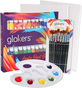img 4 attached to Glokers Premium Watercolor Paint Set Bundle With Canson XL Watercolor Pad + 24 Paint Tubes/Colors + 10 Professional Paintbrushes - Painting Art Kit For Adults, Beginners, Or Advanced Students
