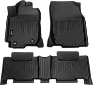 🚗 viwik all-weather custom floor mats for 2013-2018 rav4 - full set with front & rear, tpe black - automotive floor liners логотип