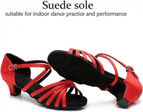 img 1 attached to Sleek And Chic Satin Dance Shoes For Girls And Women: DKZSYIM'S Professional Latin Ballroom Salsa Shoes