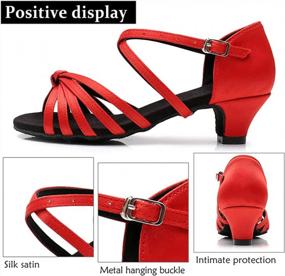 img 3 attached to Sleek And Chic Satin Dance Shoes For Girls And Women: DKZSYIM'S Professional Latin Ballroom Salsa Shoes