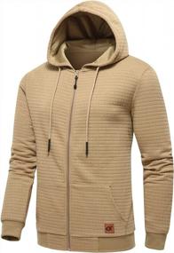img 4 attached to Men'S Lightweight Zip-Up Hoodie Jacket With Kanga Pocket Sweatshirt