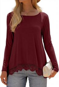 img 1 attached to Floral A-Line Tunic Blouse With Delicate Lace Trim For Women By QIXING