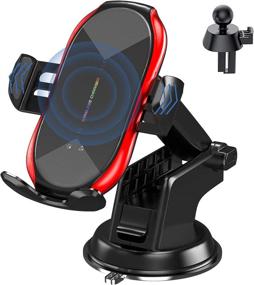 img 4 attached to 🚗 Ultimate Wireless Car Charger Mount: Upgraded Version for Fast Charging - iPhone 13/12/11/X/8, Samsung S20/S10/Note20/Note10 Compatible