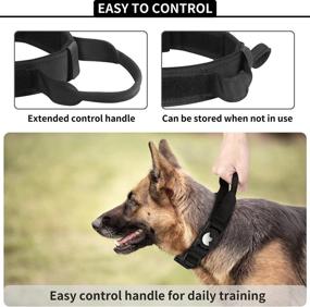 img 2 attached to 🐶 Premium Tactical AirTag Dog Collar: Heavy Duty & Wide, with Apple AirTag Holder, GPS Tracking & Handle - Ideal for Medium to Large Dogs