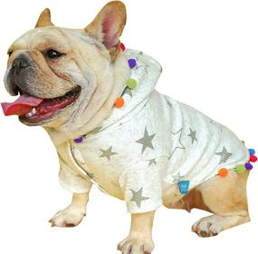 img 3 attached to 🌈 Medium-sized Pet Rainbow Light Star Print Festival Style Dog Hoodies: Cozy Cotton Puppy Winter Sweatshirt for Warmth and Style