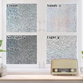 img 1 attached to Transform Your Space With Non-Adhesive Stained Glass Privacy Window Film