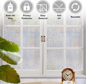 img 3 attached to Transform Your Space With Non-Adhesive Stained Glass Privacy Window Film