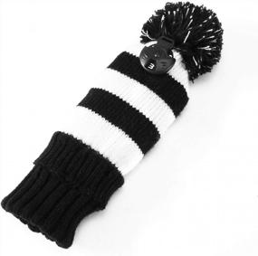 img 1 attached to Knitted Golf Headcover Set With Rotating Number Tags For Driver, Fairway Wood, And Hybrid (UT) - Fits Male And Female Golfers - Longchao 3-Piece Golf Club Wood Head Covers