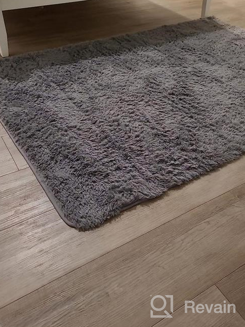 img 1 attached to Plush Shaggy Rugs Carpets By PAGISOFE, 4X6 Feet, Soft And Fluffy Area Rug For Living Room Bedroom Nursery Playroom Dorm, Stylish Shag Rug For Teen Room Décor In Grey review by Kelli Grossi