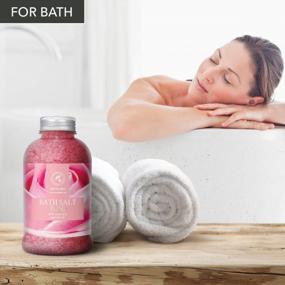 img 2 attached to Соль для ванн с маслом розового дерева и экстрактом розы 21,16 унции - натуральная расслабляющая ароматерапия для сна, красоты, хорошего самочувствия и снятия стресса 600 г