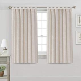img 4 attached to Light Filtering Linen Curtains With Tab Top Design - Elegant And Casual Window Draperies For Living Room And Bedroom, 63 Inches Long, Privacy Added - 1 Pair, 52" W X 63" L, In Angora Color