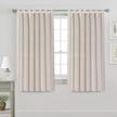light filtering linen curtains with tab top design - elegant and casual window draperies for living room and bedroom, 63 inches long, privacy added - 1 pair, 52" w x 63" l, in angora color logo
