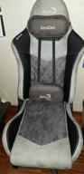 img 1 attached to Computer chair AeroCool Duke gaming, upholstery: imitation leather/textile, color: steel blue review by Kiril Terziyski ᠌