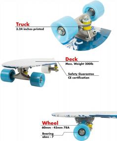 img 2 attached to Ride In Style With A 27-Inch Vintage Skateboard For Adults And Kids - Ideal Shortboard For Beginners And Pros With Interchangeable Wheels