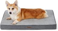 🐾 lesure large memory foam dog bed for large dogs grey - orthopedic washable bed with waterproof liner & removable cover - non-slip & cozy for crate or pet logo