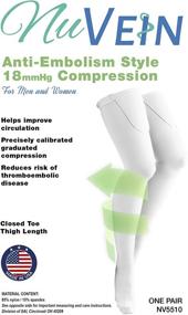 img 2 attached to NuVein 18 MmHg Embolic Recovery Unisex Thigh High Surgical Stockings, Small, Closed Toe - White