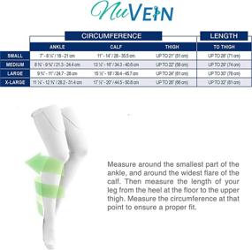 img 3 attached to NuVein 18 MmHg Embolic Recovery Unisex Thigh High Surgical Stockings, Small, Closed Toe - White