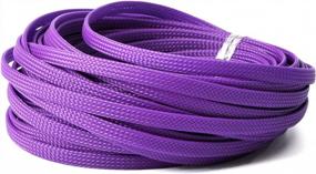 img 4 attached to Othmro 10M/32.8Ft PET Расширяемый кабель с оплеткой Sleeving Гибкий рукав из ячеистой сети Purple