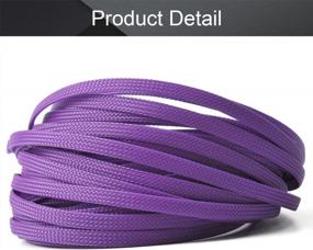 img 1 attached to Othmro 10M/32.8Ft PET Расширяемый кабель с оплеткой Sleeving Гибкий рукав из ячеистой сети Purple